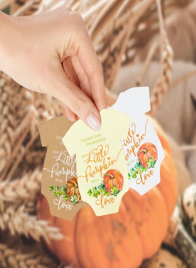 Summer-Ray.com Summer-Ray 50pcs Thanks for Showering Our Little Pumpkin with Love Baby Shower Thank You Gift Tags (Kraft Brown) - Image 3